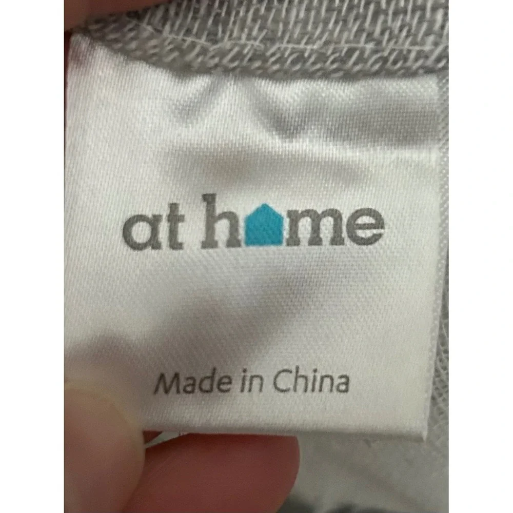 At Home Gray White Stripe Grommet Top Window‎ Curtain 2 Panels 50x82
